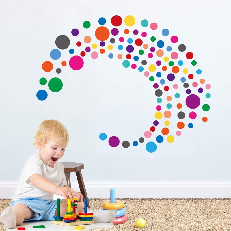 PARLAIM Wall Stickers for Bedroom Living Room, Polka Dot Wall Decals for Kids Boys and Girls (130 Circles) - Image 4